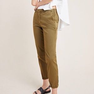 Anthropologie Structured Joggers in Olive